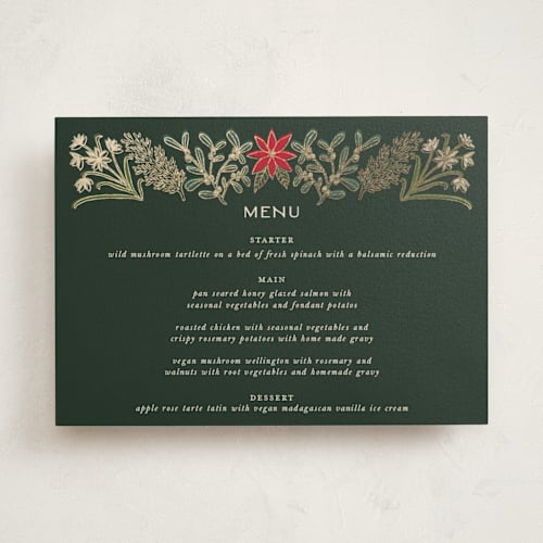 This is a pine party stationery with foil pressed by Amy Kross called paper whites printing on signature in standard