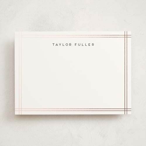 This is a cloud personalized stationery thank you cards with foil pressed by Lehan Veenker called a golden age printing on signature in 5x7