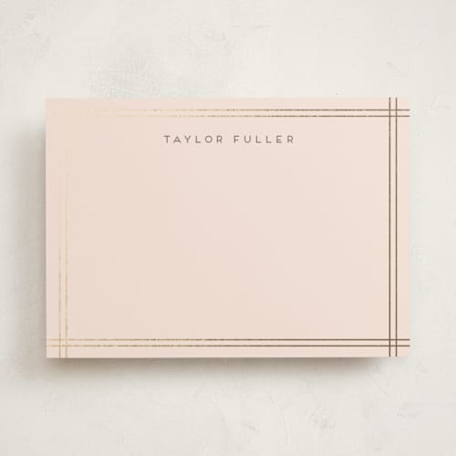 This is a petal personalized stationery thank you cards with foil pressed by Lehan Veenker called a golden age printing on signature in 5x7