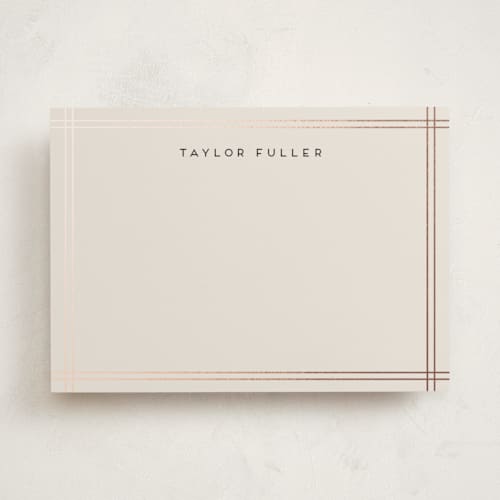 This is a fog personalized stationery thank you cards with foil pressed by Lehan Veenker called a golden age printing on signature in 5x7