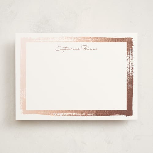This is a rose personalized stationery thank you cards with foil pressed by Pixel and Hank called catherine printing on signature in 5x7