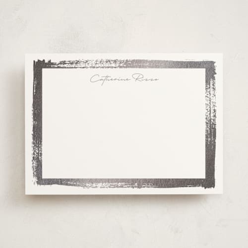 This is a stone personalized stationery thank you cards with foil pressed by Pixel and Hank called catherine printing on signature in 5x7