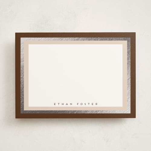 This is a hot cocoa personalized stationery thank you cards with foil pressed by chocomocacino called limoncello printing on signature in 5x7