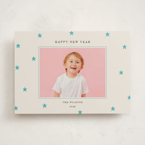 This is a frost photo mount holiday cards with standard by Kercia Jane called tiny star confetti printing on doublethick in photo_mount