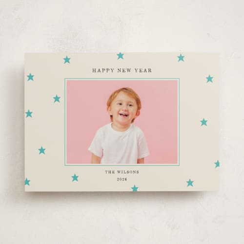 This is a frost photo mount holiday cards with standard by Kercia Jane called tiny star confetti printing on doublethick in photo_mount