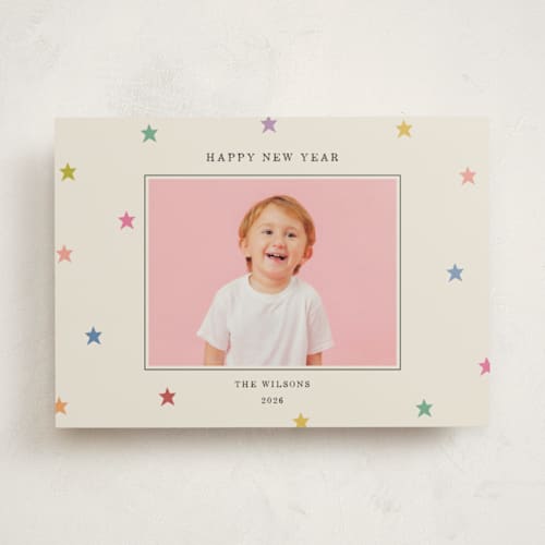 This is a confetti photo mount holiday cards with standard by Kercia Jane called tiny star confetti printing on recycled in photo_mount
