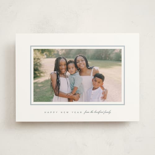 This is a frost photo mount holiday cards with standard by Amy Kross called devon printing on recycled in photo_mount