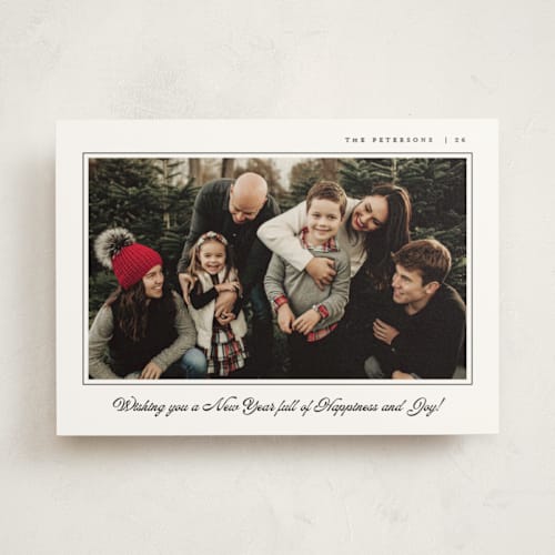 This is a midnight photo mount holiday cards with standard by Pati Cascino called serenata printing on recycled in photo_mount