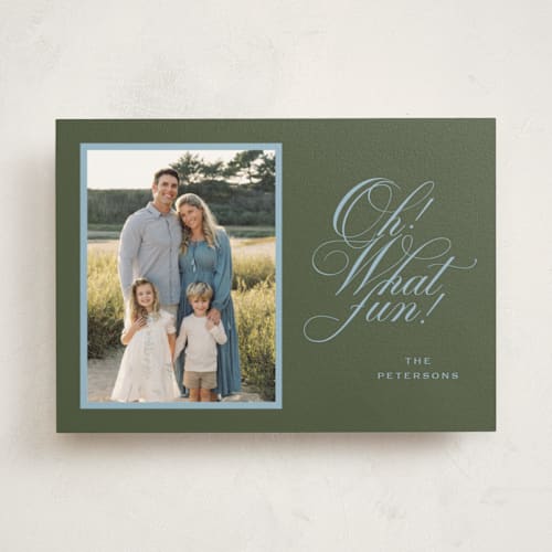 This is a evergreen photo mount holiday cards with standard by Erin Hodges called family traditions printing on recycled in photo_mount