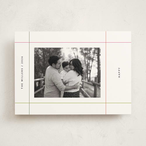 This is a sugar cookie photo mount holiday cards with standard by Sumak Studio called simple grid printing on recycled in photo_mount