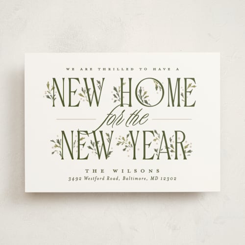 This is a forest non photo holiday cards with standard by Erin L. Wilson called hearth printing on signature in standard