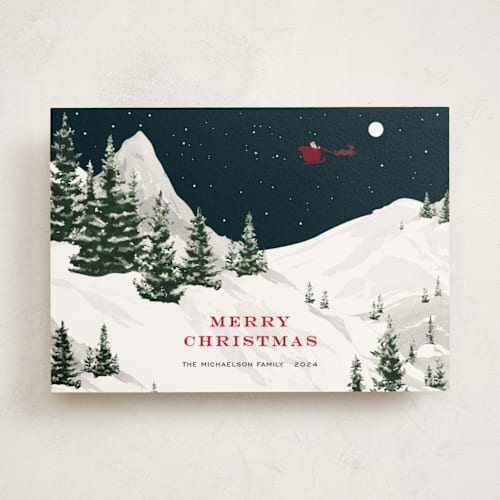 This is a candy cane non photo holiday cards with standard by Jennifer Lew called classic christmas printing on signature in standard