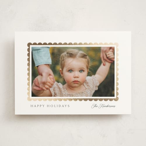This is a snow photo mount holiday cards with foil pressed by Kaydi Bishop called coquille printing on recycled in photo_mount