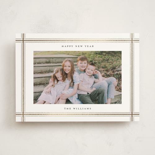 This is a snow photo mount holiday cards with foil pressed by Robert and Stella called kensington printing on recycled in photo_mount