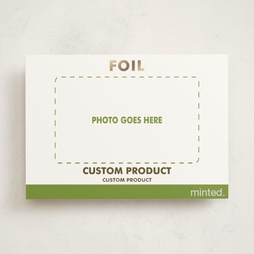 This is a golden photo mount holiday cards with foil pressed by Minted Custom called landscape custom printing on recycled in photo_mount