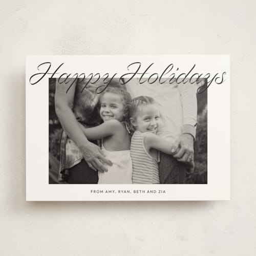 This is a ink holiday photo cards with standard by Ani Somi called happy days printing on signature in standard