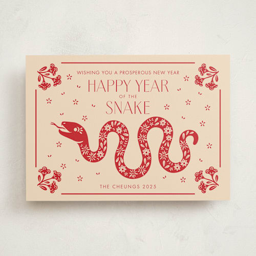 This is a ruby chinese new year cards by Vivian Yiwing called lunar year dragon printing on signature in standard