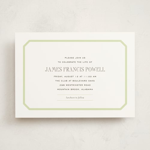 This is a pear memorial cards with standard by Megan Davis called gramercy printing on signature in standard