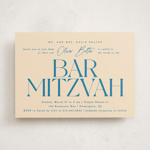 This is a sky bar mitzvah bat mitzvah invitations with standard by Creo Study called modern mitzvah printing on signature in standard