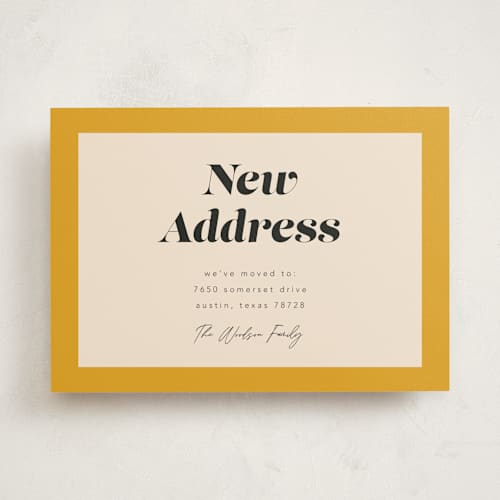 This is a sunflower moving announcements with standard by Morgan Kendall called label printing on signature in standard