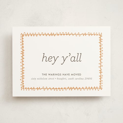 This is a kumquat moving announcements with standard by kelli hall called mason dixon lines printing on signature in standard