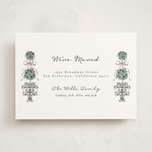 This is a forest moving announcements with standard by Jackie Crawford called hand illustrated garden gate printing on signature in standard