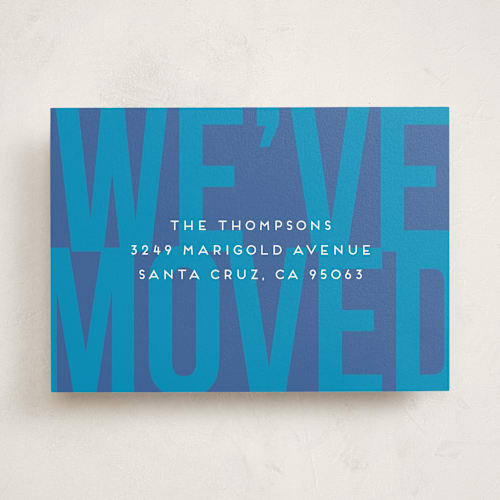 This is a blueberry moving announcements with standard by Morgan Kendall called bold printing on signature in standard
