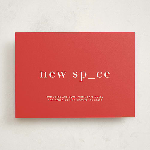 This is a cherry moving announcements with standard by kelli hall called new place, new space printing on signature in standard