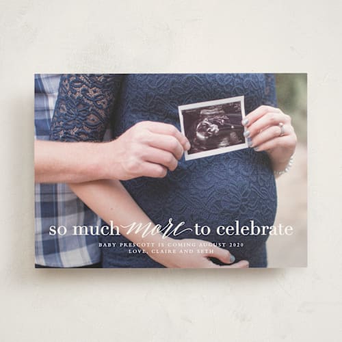 This is a pearl pregnancy announcements with standard by Lea Delaveris called more to celebrate printing on signature in standard