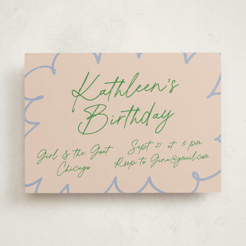 This is a pastel party invitations with standard by Inkblot Design called casual bloom printing on signature in standard