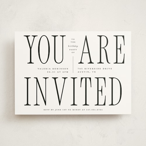 This is a diamond party invitations with standard by Claudia Orengo called invited printing on signature in standard