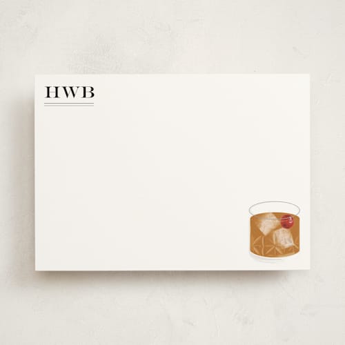 This is a onyx personalized stationery thank you cards with standard by Baumbirdy called old fashioned printing on signature in 5x7