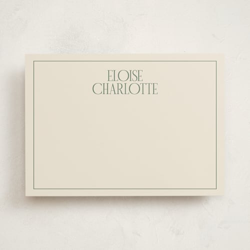 This is a forest personalized stationery thank you cards with standard by Ellen Schlegelmilch called elegant serif printing on signature in 5x7