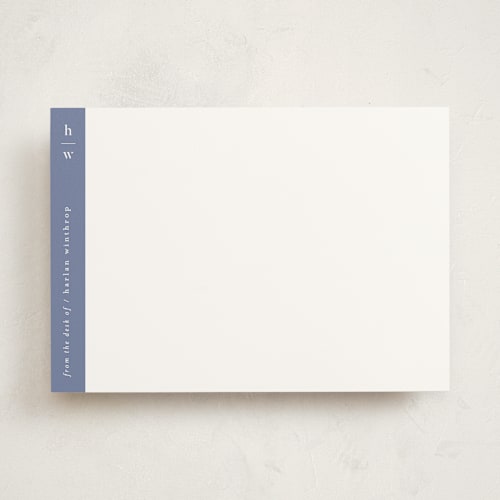 This is a blue note personalized stationery thank you cards with standard by Alexandra Cohn called sidebar printing on signature in 5x7