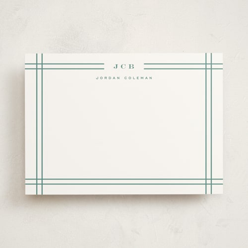 This is a peppermint gum personalized stationery thank you cards with standard by Yuliya Evseeva called modern lines printing on signature in 5x7