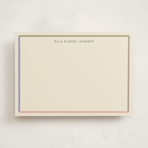 This is a capri personalized stationery thank you cards with standard by Stephanie Heinrich Godbout called modern colorful border printing on signature in 5x7