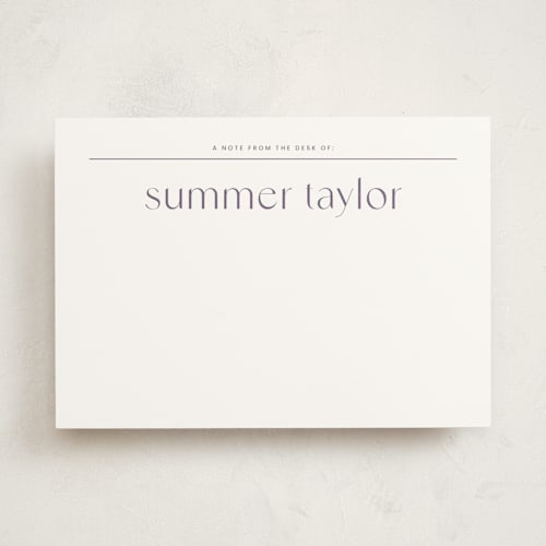This is a lavender personalized stationery thank you cards with standard by Blustery August called almond printing on signature in 5x7