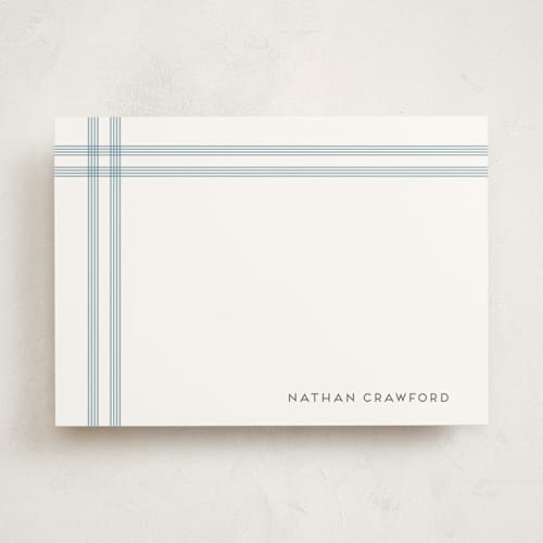 This is a denim personalized stationery thank you cards with standard by Jenny Millington called framed printing on signature in 5x7