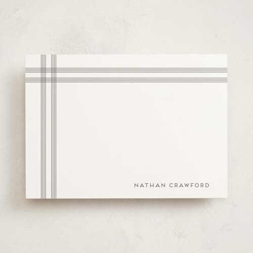 This is a charcoal personalized stationery thank you cards with standard by Jenny Millington called framed printing on signature in 5x7
