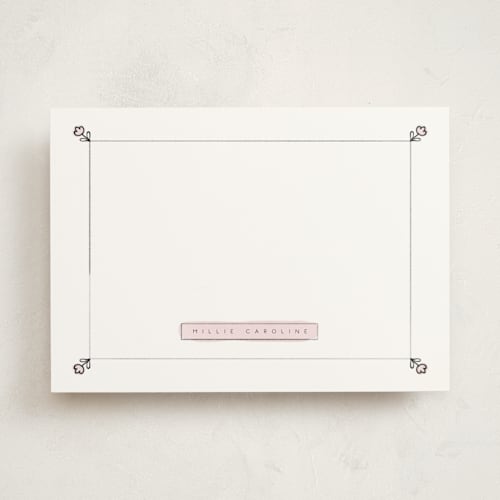 This is a blush personalized stationery thank you cards with standard by Corrie Autrey called simply sweet note printing on signature in 5x7