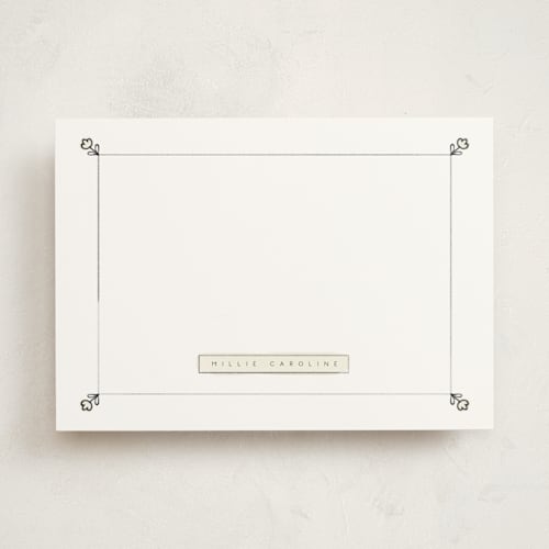 This is a cream personalized stationery thank you cards with standard by Corrie Autrey called simply sweet note printing on signature in 5x7