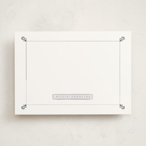 This is a lavender personalized stationery thank you cards with standard by Corrie Autrey called simply sweet note printing on signature in 5x7