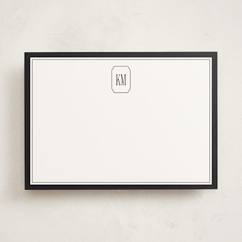 This is a raven personalized stationery thank you cards with standard by Creo Study called formal initials printing on signature in 5x7
