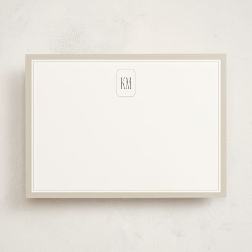 This is a vanilla personalized stationery thank you cards with standard by Creo Study called formal initials printing on signature in 5x7