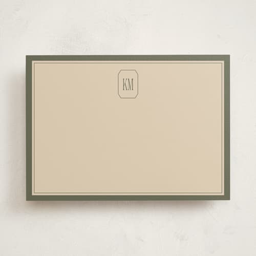 This is a forest personalized stationery thank you cards with standard by Creo Study called formal initials printing on signature in 5x7