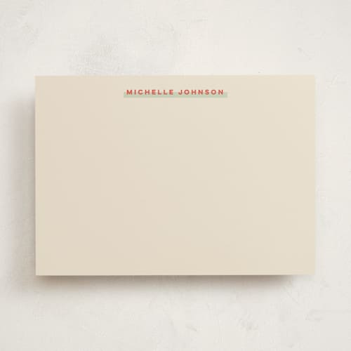 This is a mint personalized stationery thank you cards with standard by elithing called highlight printing on signature in 5x7