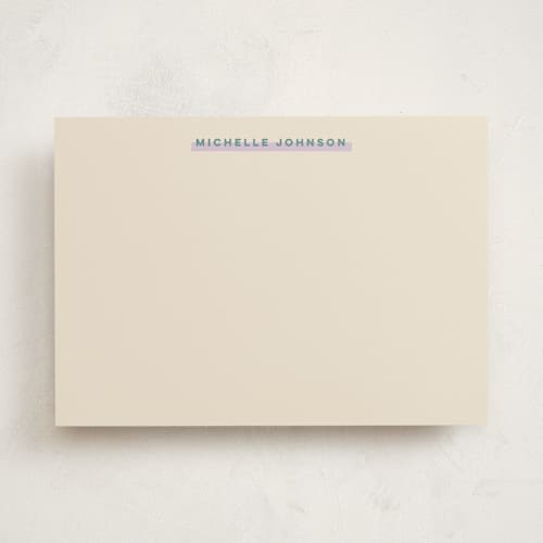 This is a lilac personalized stationery thank you cards with standard by elithing called highlight printing on signature in 5x7