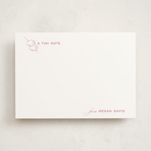 This is a peony personalized stationery thank you cards with standard by Megan Davis called dirty martini printing on signature in 5x7