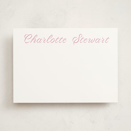 This is a peony personalized stationery thank you cards with standard by Megan Davis called blue ribbon printing on signature in 5x7