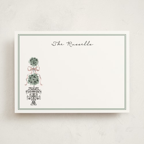 This is a forest personalized stationery thank you cards with standard by Jackie Crawford called hand illustrated garden gate printing on signature in 5x7